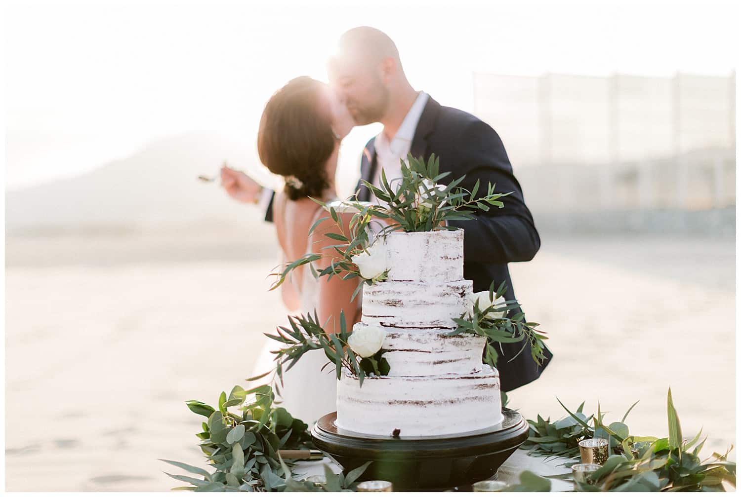 wedding cake on the beach